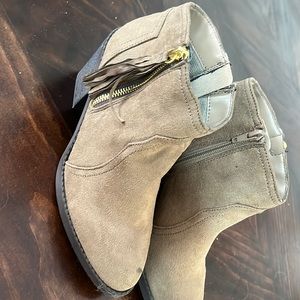 Brown heeled booties